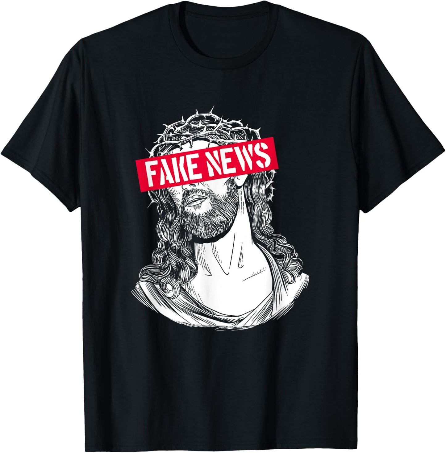Blackcraft Anti-Christian Fake News Funny Jesus Atheist T-Shirt - T-Shirt | Black