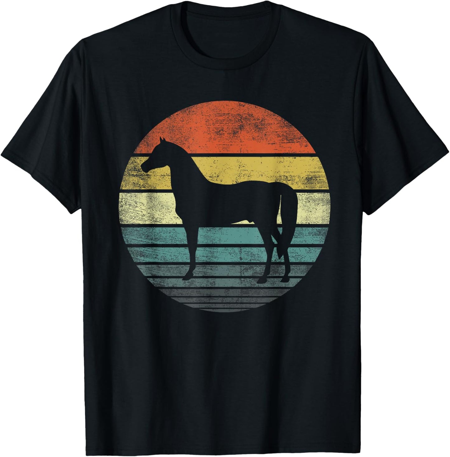Horse Lover Gifts Horseback Riding Equestrian Retro Vintage T-Shirt - T-Shirt | Black