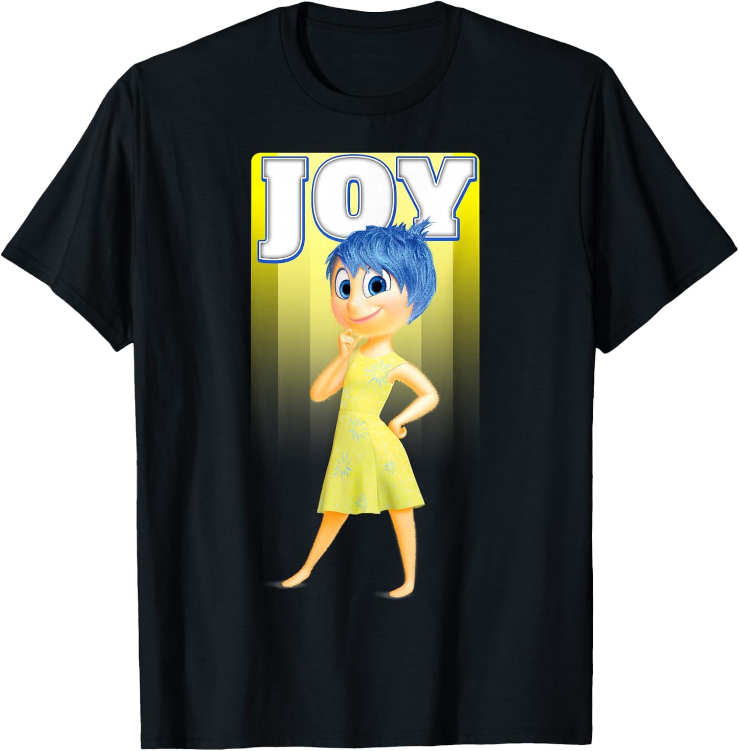 Disney Pixar Inside Out Joy Sunny Retro Portrait Logo T-Shirt - T-Shirt | Black