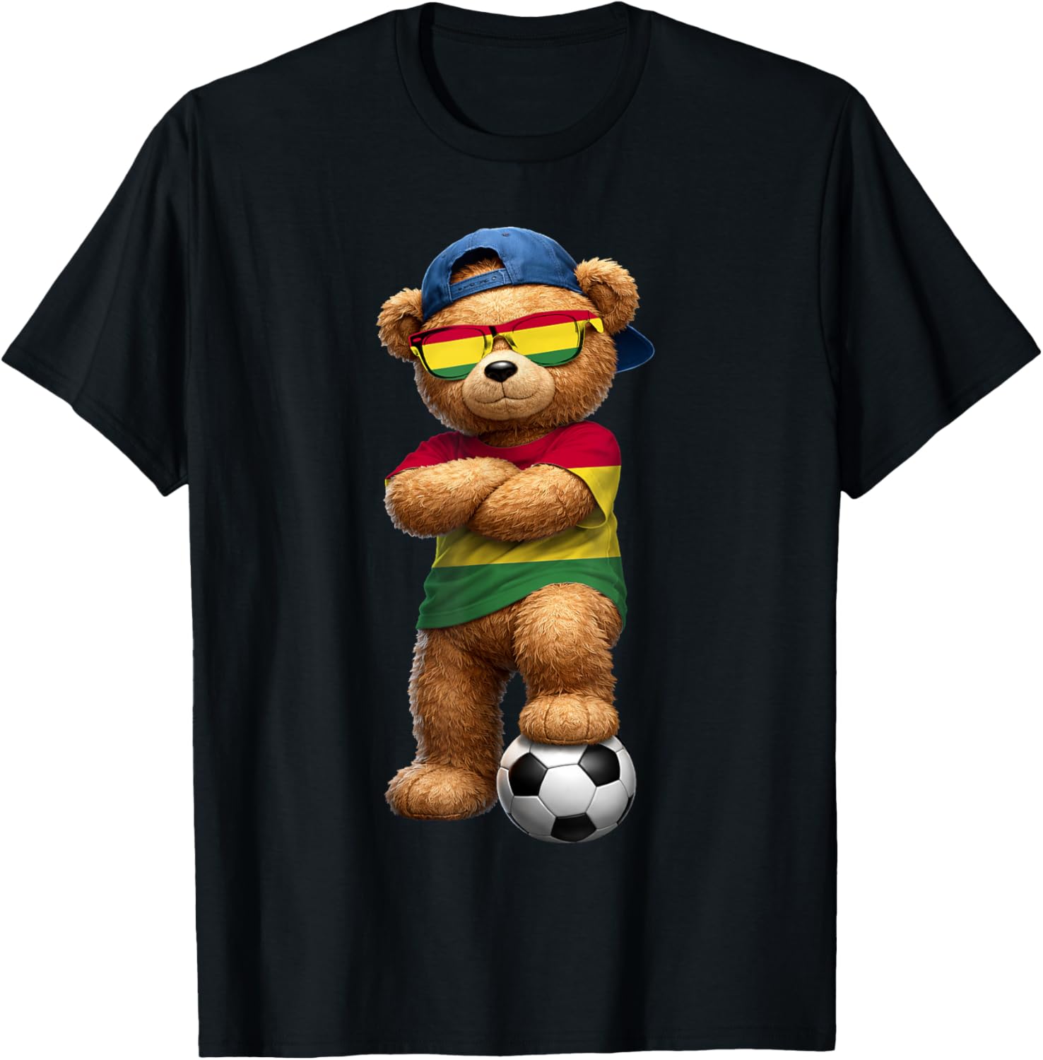 Bolivian Flag Teddy Player Sports Outfit for Bolivia T-Shirt - T-Shirt | Black