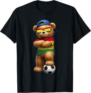 Bolivian Flag Teddy Player Sports Outfit for Bolivia T-Shirt - T-Shirt | Black