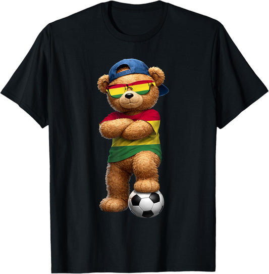 Bolivian Flag Teddy Player Sports Outfit for Bolivia T-Shirt - T-Shirt | Black