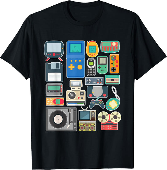 80s 90s Video Game Retro Vintage Classic Arcade T-Shirt - T-Shirt | Black