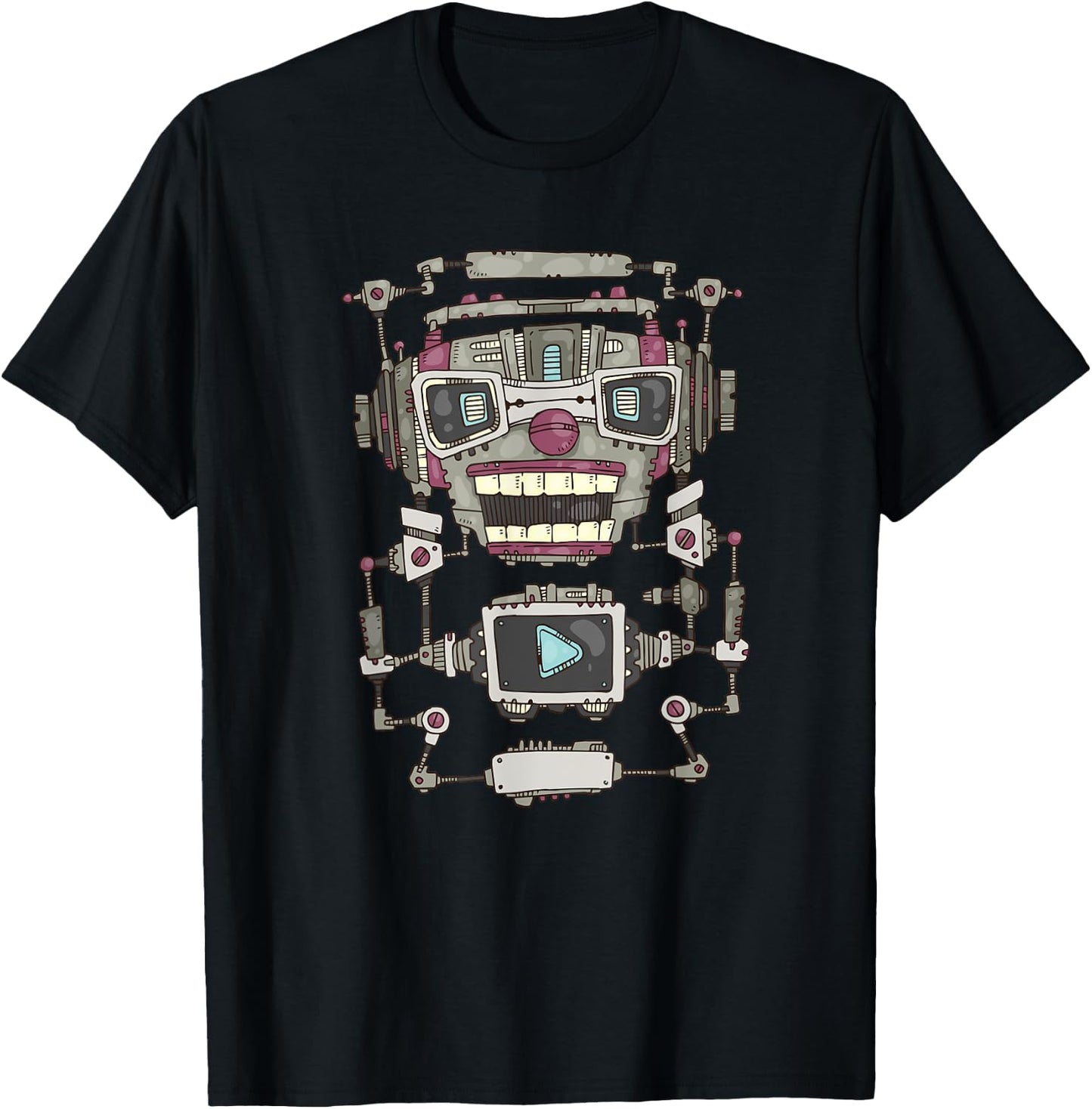Robotics Robot Design Club AI Engineering Retro T-Shirt - T-Shirt | Black