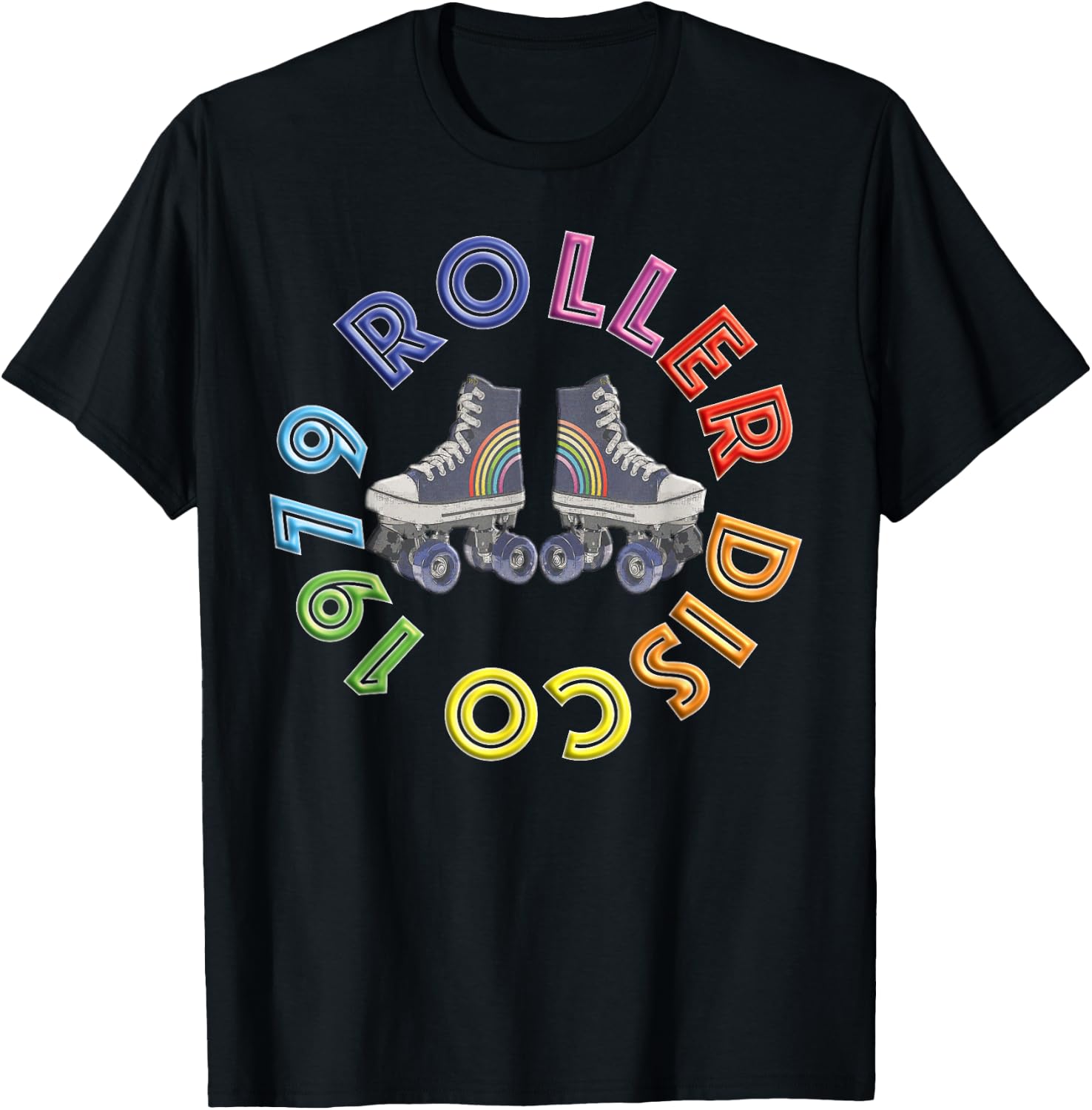 Roller Disco 1979 Skating Rink Vintage Retro Fun T-Shirt - T-Shirt | Black