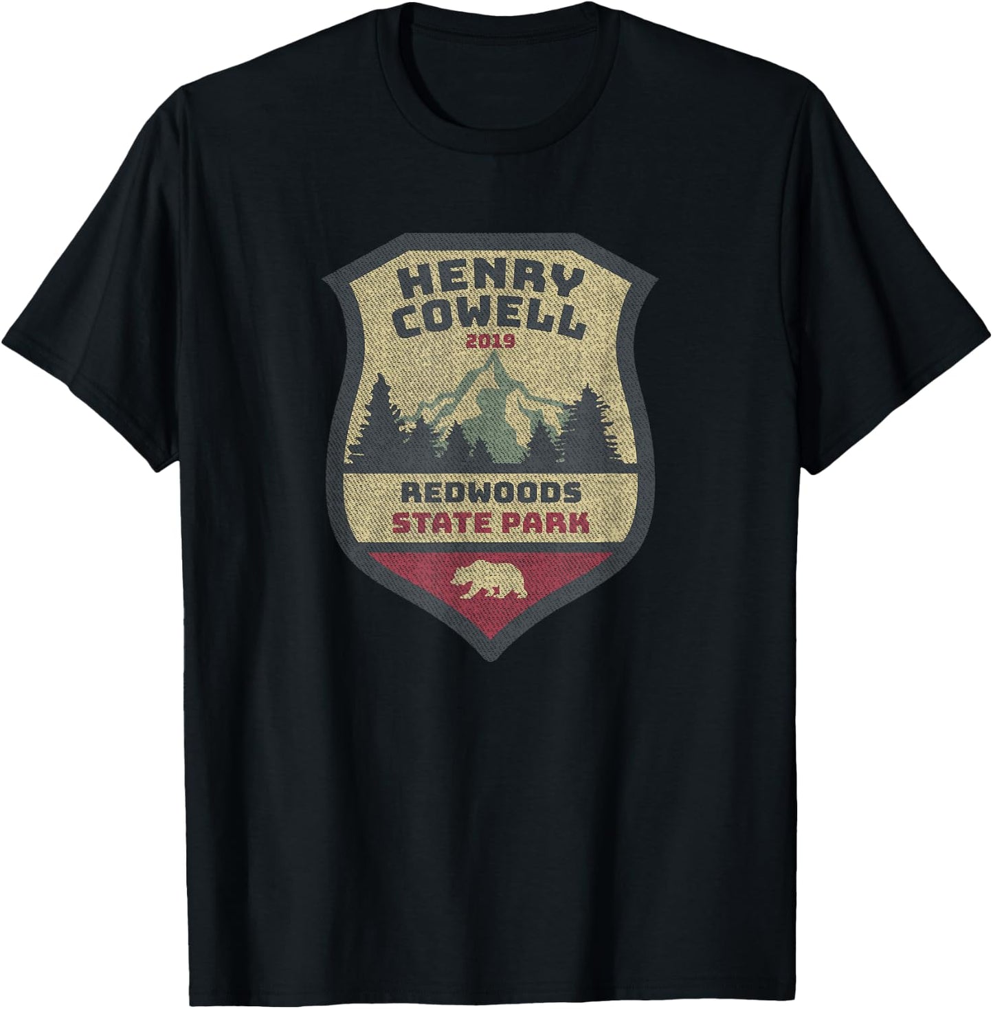 Henry Cowell Redwoods Campground Souvenir Camping Santa Cruz T-Shirt - T-Shirt | Black