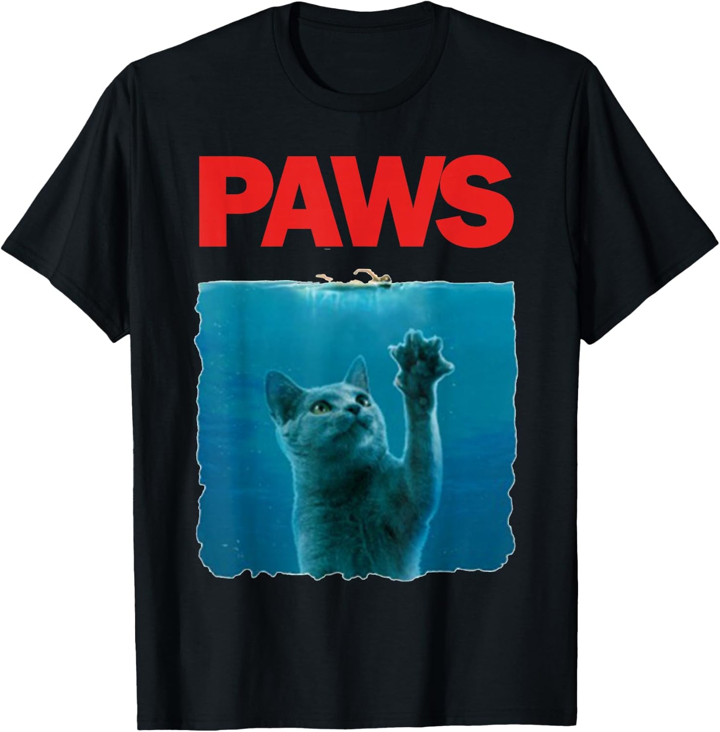Paws Kitten Meow Parody Funny Cat Lover Gifts T-Shirt - T-Shirt | Black