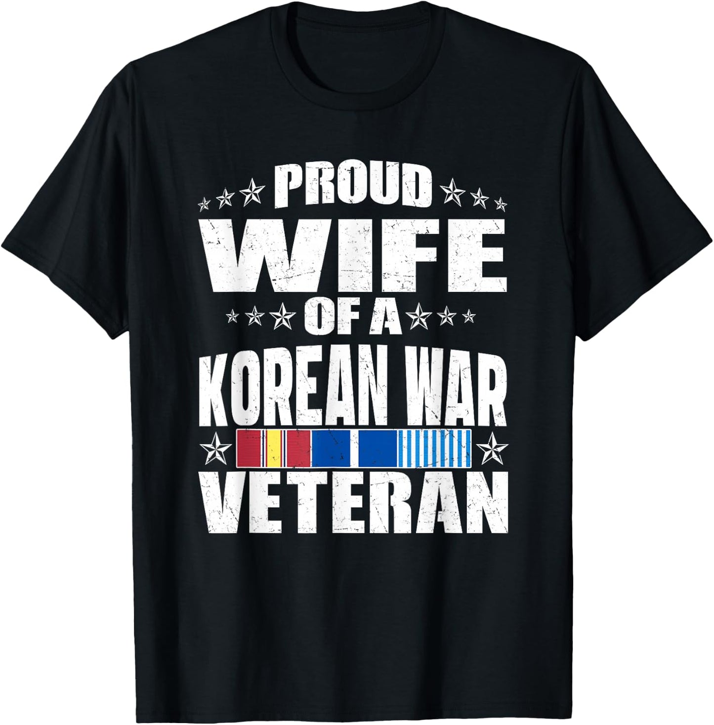 Proud Wife Of A Korean War Veteran Military Veterans Spouse T-Shirt - T-Shirt | Black