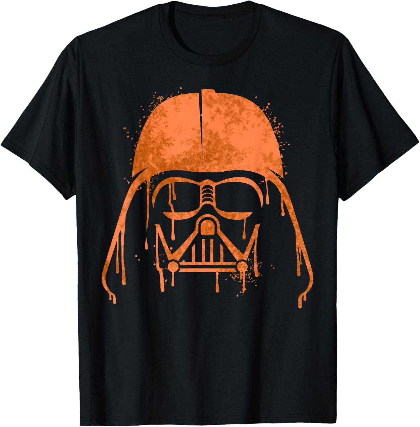 Star Wars Darth Vader Orange Helmet Drip Halloween T-Shirt - T-Shirt | Black