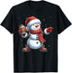 Snowman American Football Christmas Snow Boys Girls Kids T-Shirt - T-Shirt | Black
