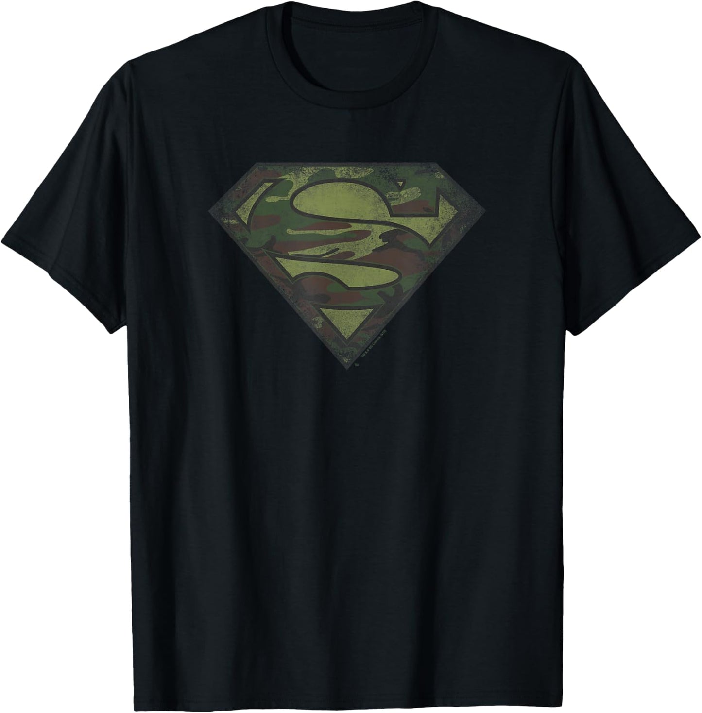 Superman Camo Logo Distressed T-Shirt - T-Shirt | Black