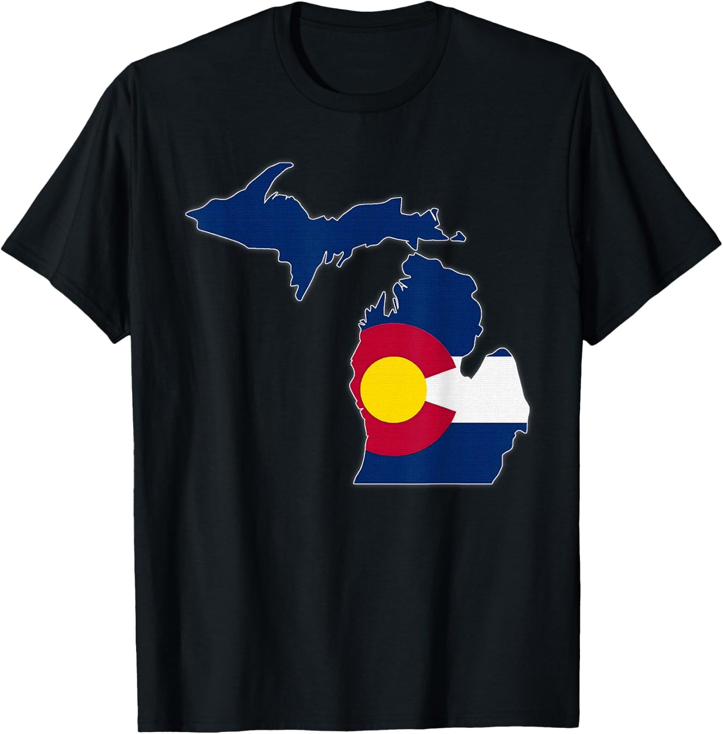 MICHIGAN STATE MAP COLORADO CO Flag Roots Men Women Gift T-Shirt - T-Shirt | Black