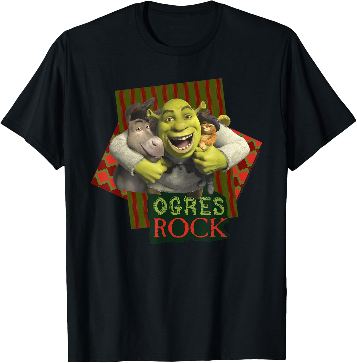 Shrek The Third Ogres Rock Best Friends Group T-Shirt - T-Shirt | Black