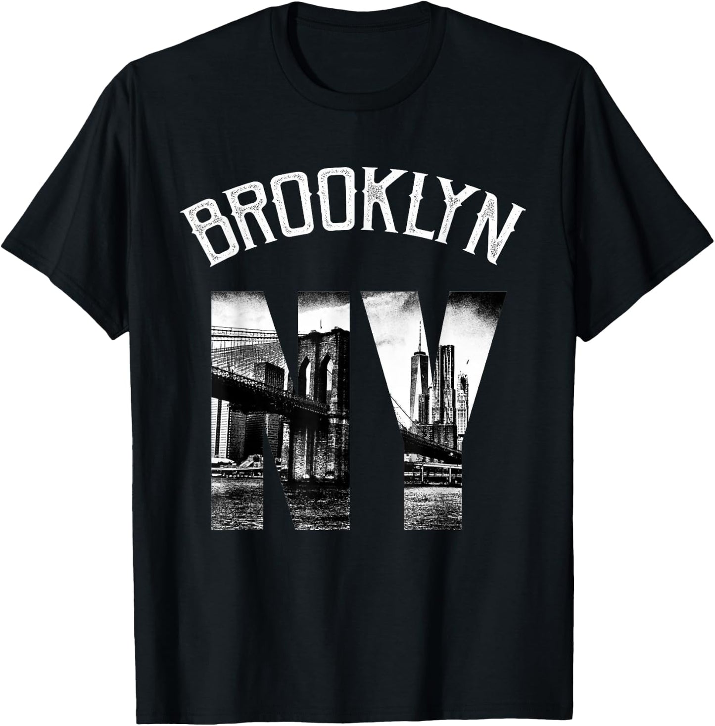 Vintage Brooklyn New York Skyline Shirt T-Shirt - T-Shirt | Black
