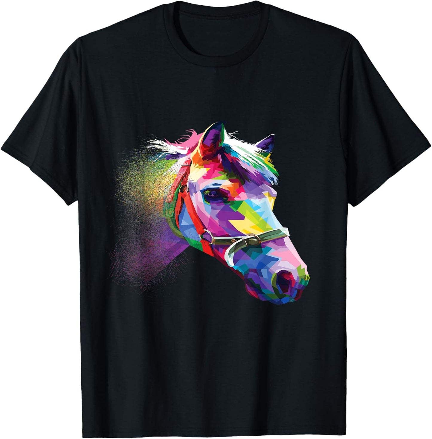 Horse Shirt Colorful Horse's head Pop Art T-Shirt - T-Shirt | Black