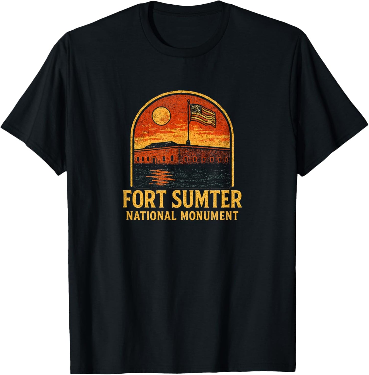 Fort Sumter National Monument Art T-Shirt - T-Shirt | Black