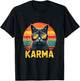 Karma Cat Retro Sunglasses Sunset Vibes Women T-Shirt - T-Shirt | Black