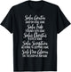 Five Solas Latin and English Cute Script Text T-Shirt - T-Shirt | Black