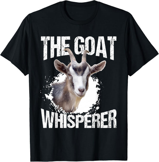 The Goat Whisperer Funny Goat Lover Farmer Gift T-Shirt - T-Shirt | Black