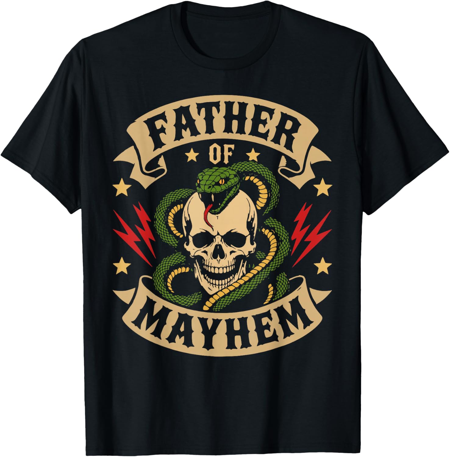 Father of Mayhem Men Dad Funny Father's Day Matching Family T-Shirt - T-Shirt | Black