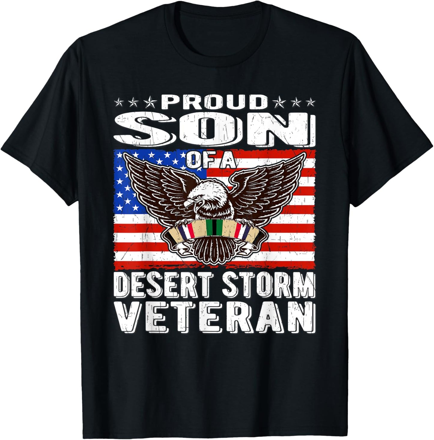 Proud Son Of Desert Storm Veteran Persian Gulf War Veterans T-Shirt - T-Shirt | Black