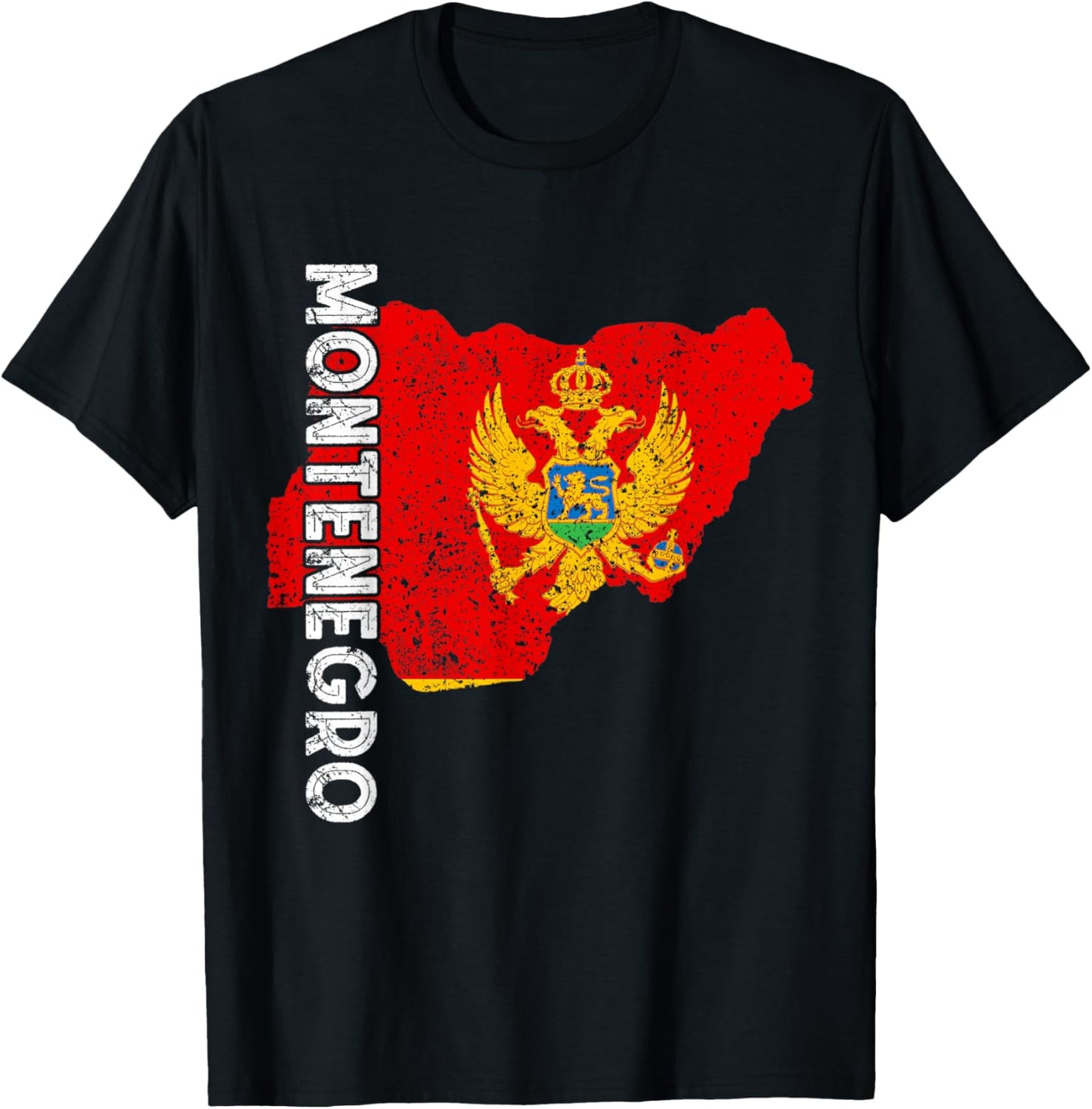 Montenegro Flag Map Montenegrin Roots Montenegrin Pride T-Shirt - T-Shirt | Black