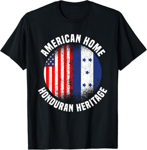 Honduras Outfit & Women US American Honduran Flag T-Shirt - T-Shirt | Black