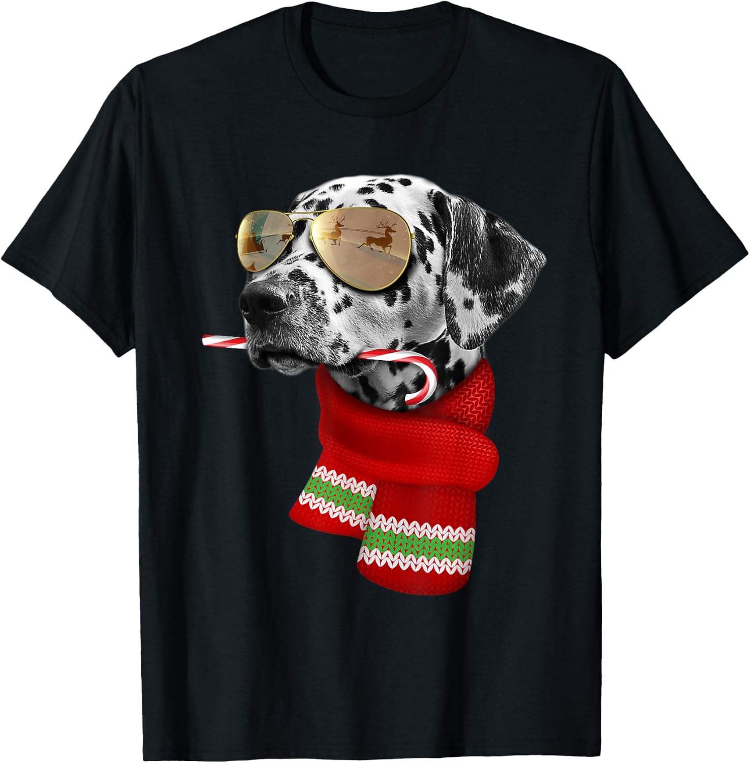 Dalmatian shirt Cute Christmas Gift Dog Lovers Sunglasses T-Shirt - T-Shirt | Black