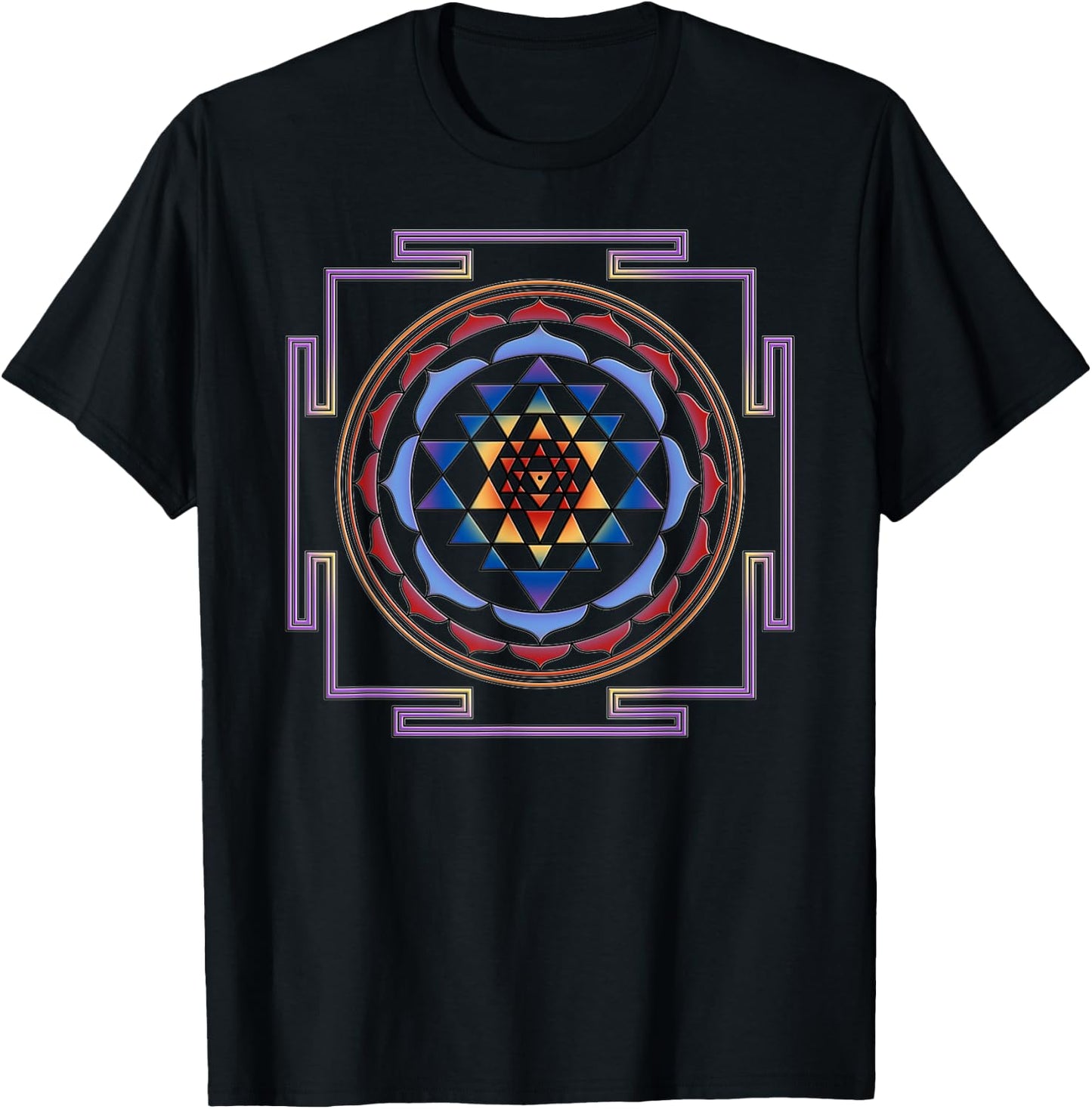SRI YANTRA - luck and prosperity II - colored I T-Shirt - T-Shirt | Black