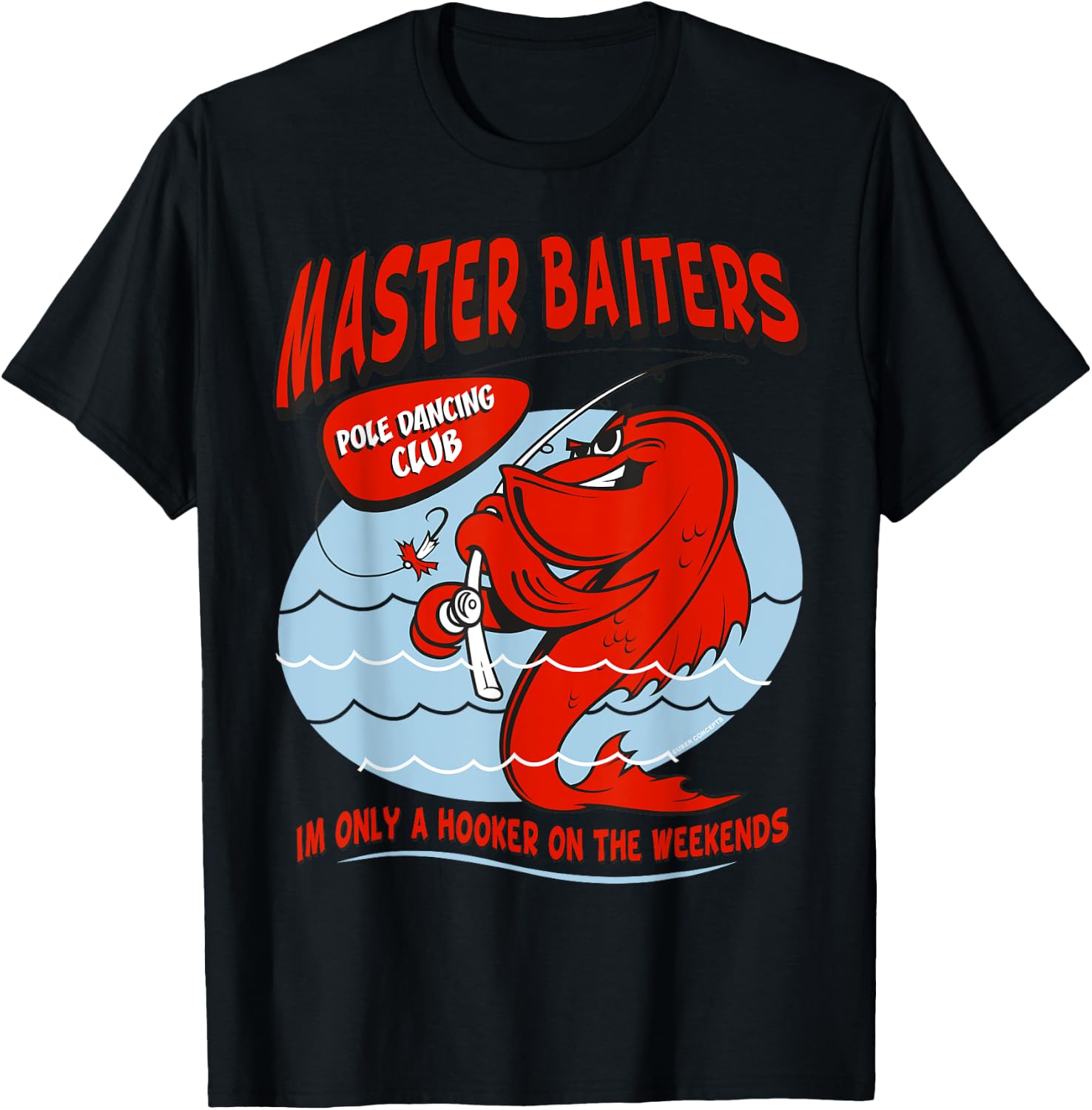 Master Baiters Fishing Pole Humor Funny Fisherman T-Shirt - T-Shirt | Black
