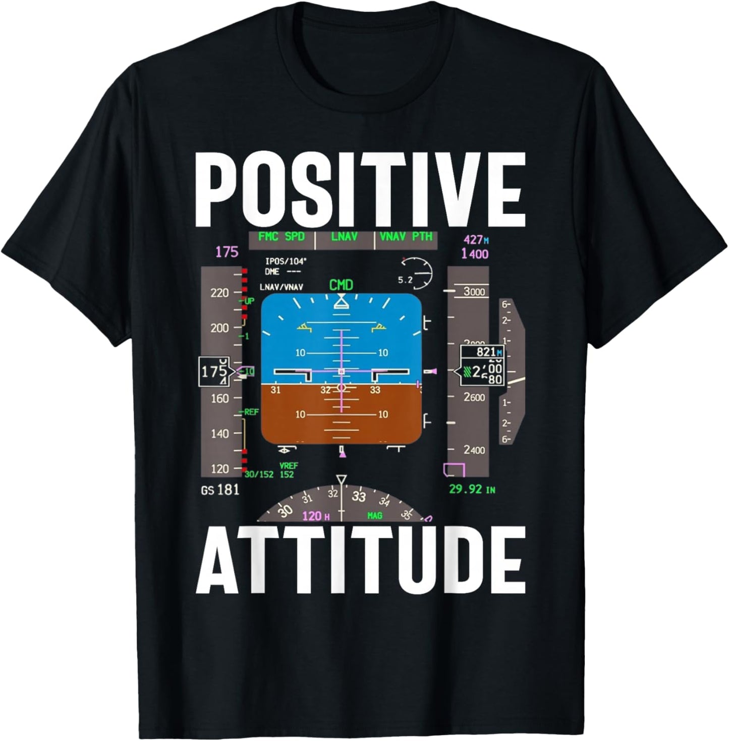 Positive Attitude Funny Flight Instructor Aviation Pilot T-Shirt - T-Shirt | Black