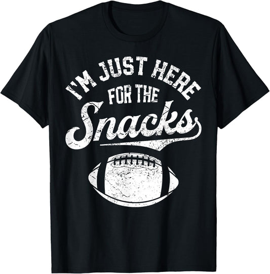 I'm Just Here For The Snacks Funny Fantasy Football League T-Shirt - T-Shirt | Black