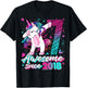 7 Year Old Unicorn Gifts For Girls 7th Birthday Girl Party T-Shirt - T-Shirt | Black