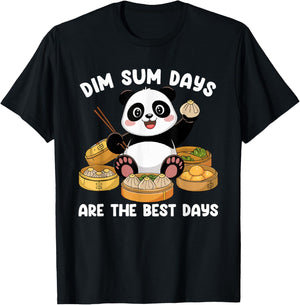 Chinese Food Lover Dim Sum Days Cute Panda Dim Sum T-Shirt - T-Shirt | Black