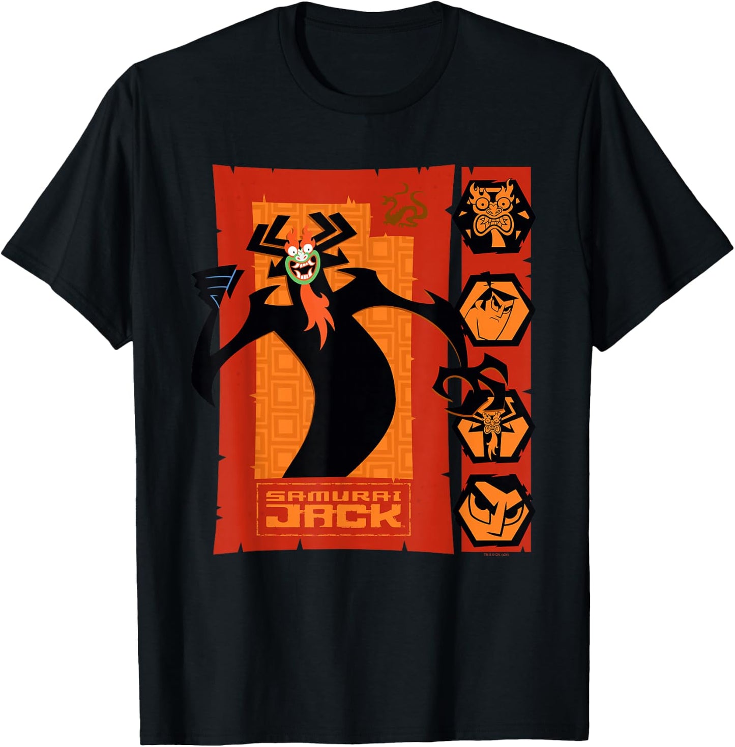 Samurai Jack Aku Close-Up Moods Cartoon T-Shirt - T-Shirt | Black