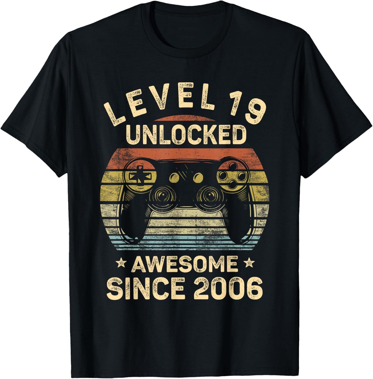 Level 19 Unlocked 19th Birthday 19 Year Old Gifts Gamer Bday T-Shirt - T-Shirt | Black