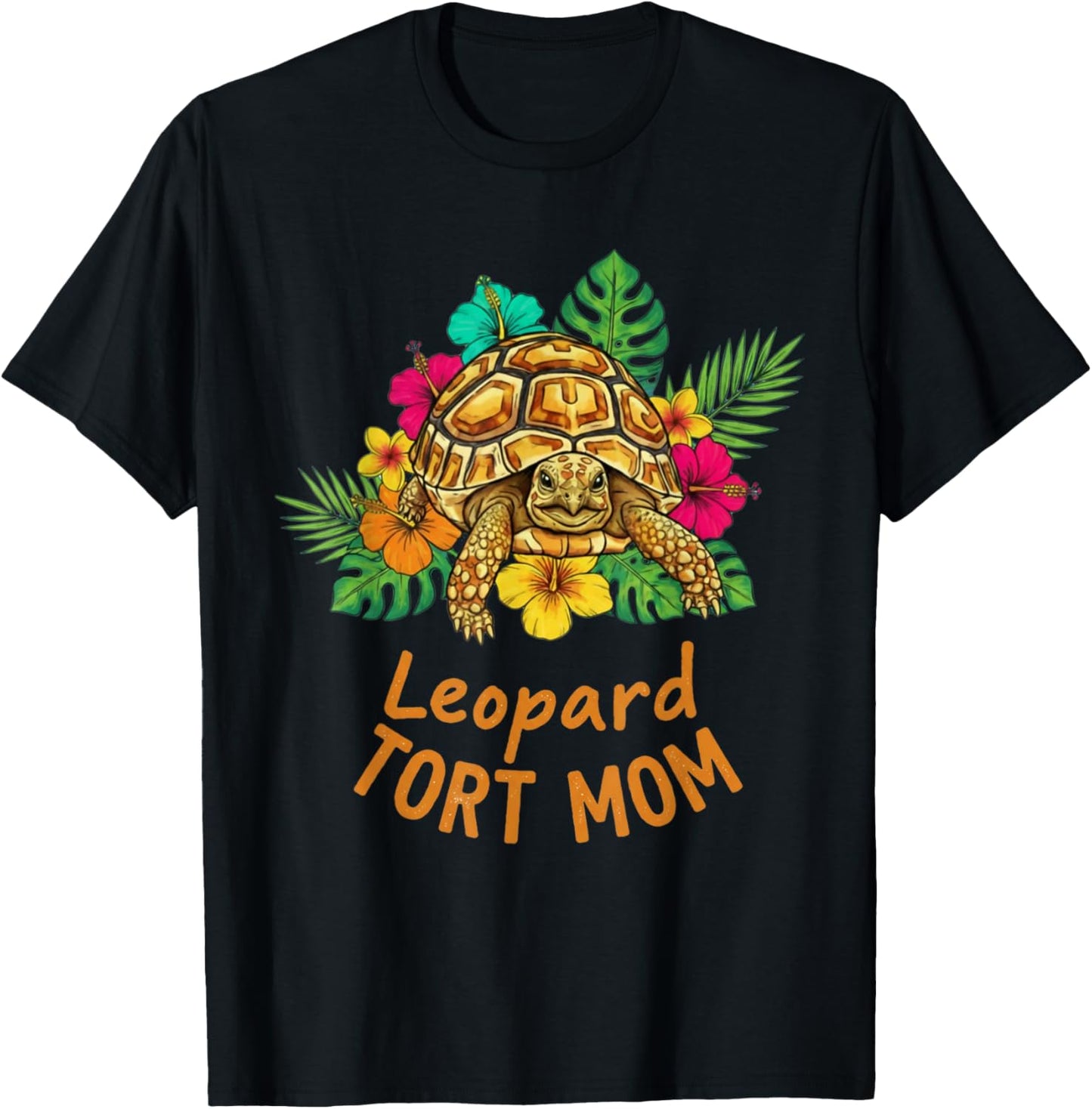 Leopard Tort Mom Tortoise Gift T-Shirt - T-Shirt | Black