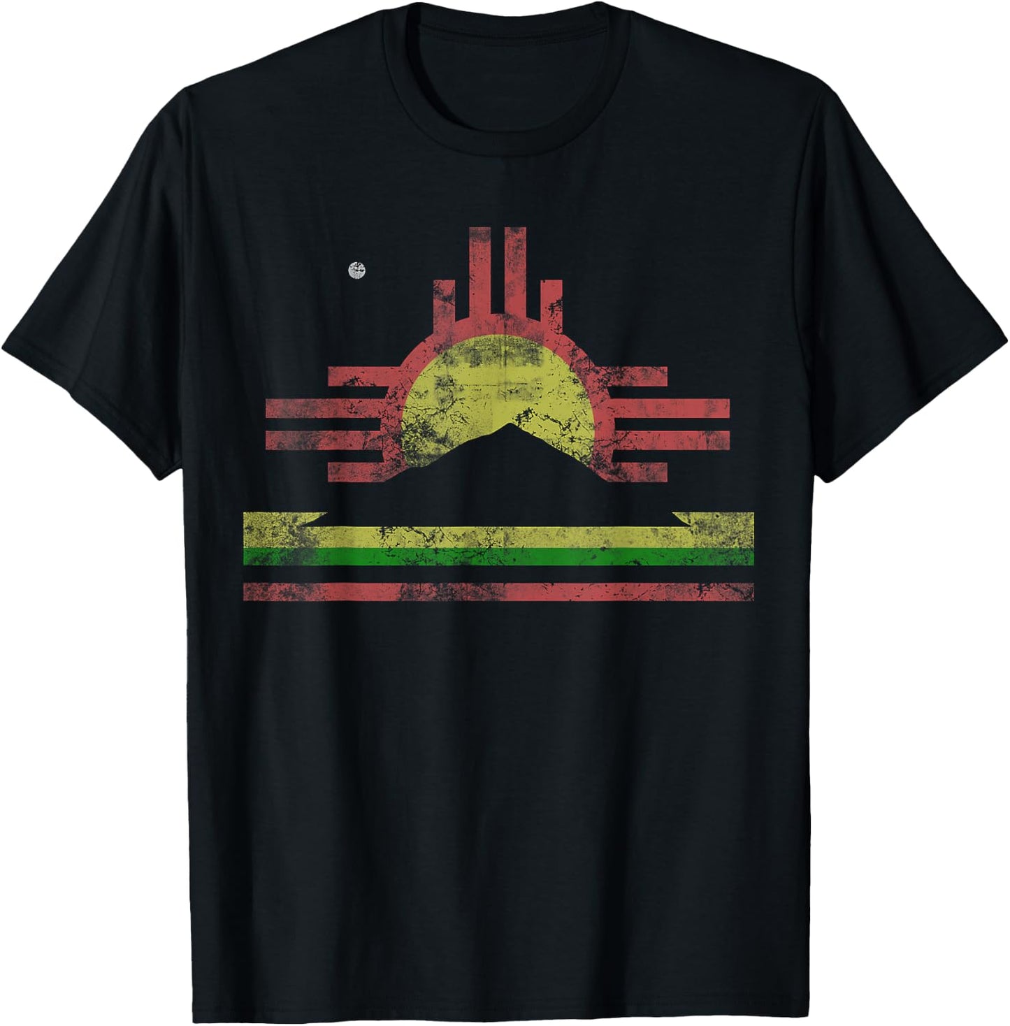 Roswell Flag New Mexico Vintage Distressed Fade T-Shirt - T-Shirt | Black