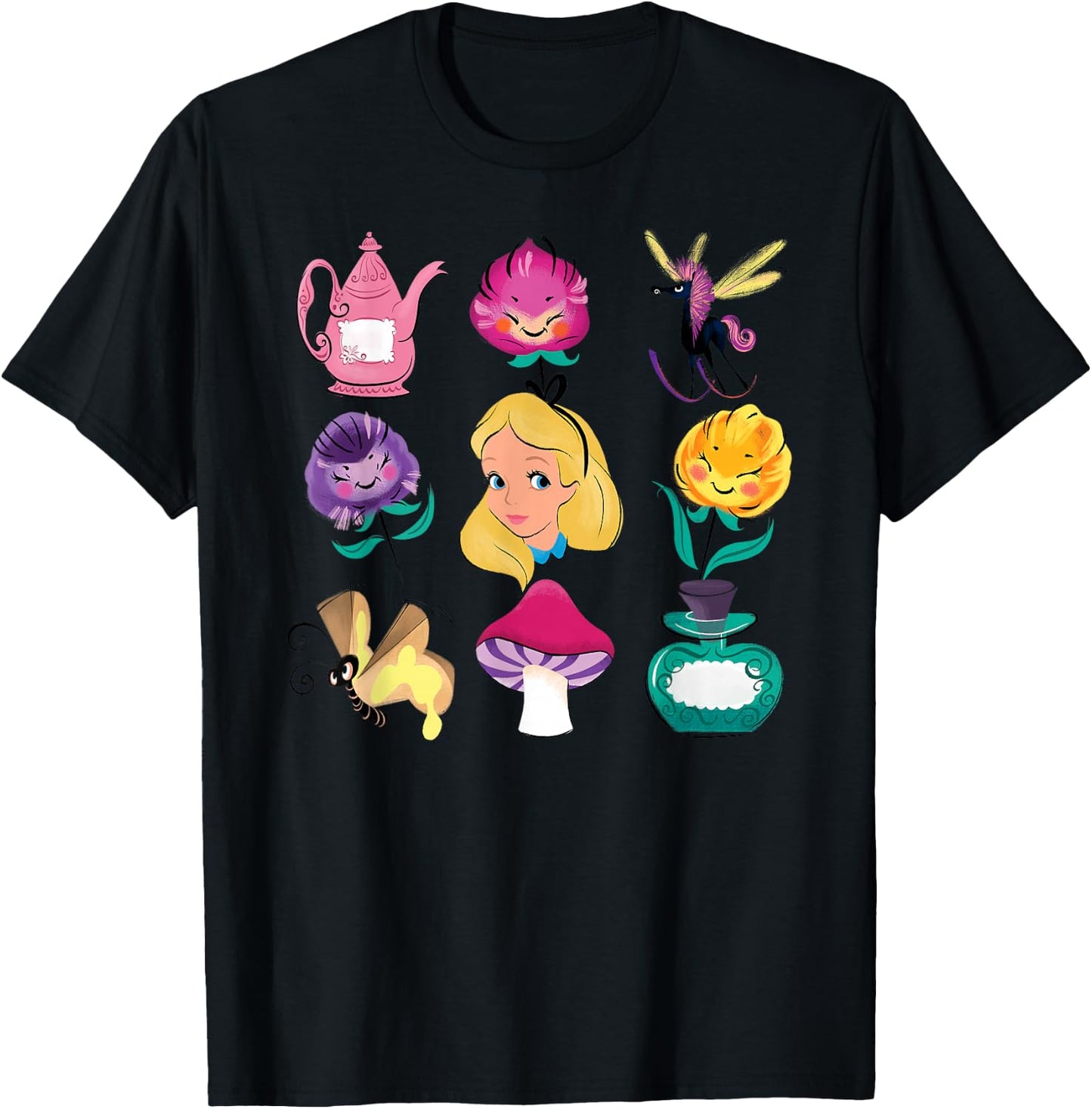 Alice in Wonderland - in Wonderland Elements T-Shirt - T-Shirt | Black