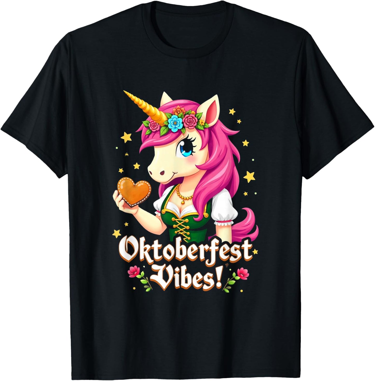 German Unicorn Drindl Funny Oktoberfest Vibes Kids Teens T-Shirt - T-Shirt | Black