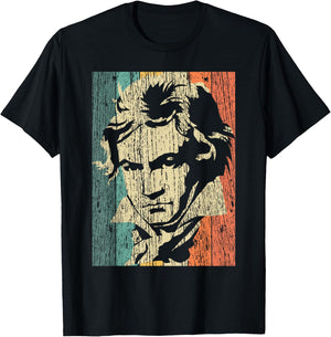 Beethoven T Shirt Ludwig Van Vintage Music Composer Gift T-Shirt - T-Shirt | Black