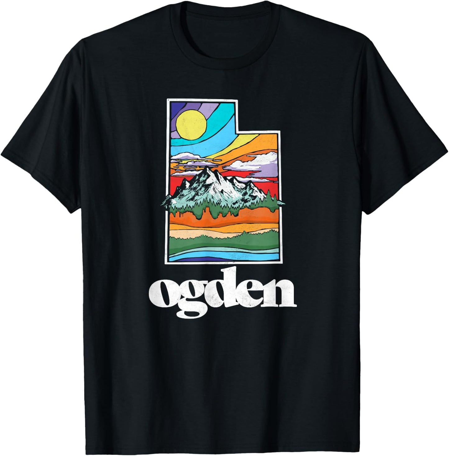 Ogden Utah Vintage Nature Outdoor Graphic T-Shirt - T-Shirt | Black