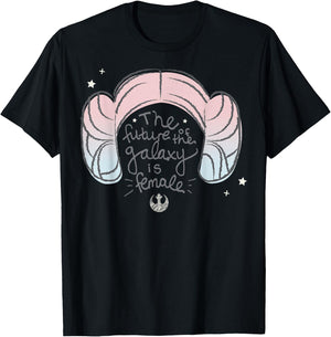 Star Wars Leia Buns The Future Of The Galaxy Is Female T-Shirt - T-Shirt | Black