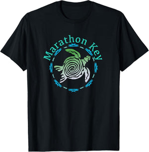Marathon Key Florida / Vintage Tribal Turtle Gift T-Shirt - T-Shirt | Black