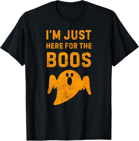 I'm Just Here for the Boos Shirt, Booze Halloween T-Shirt - T-Shirt | Black