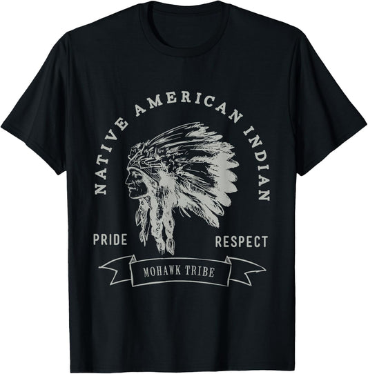 Mohawk Tribe Native American Indian Pride Respect Love T-Shirt - T-Shirt | Black