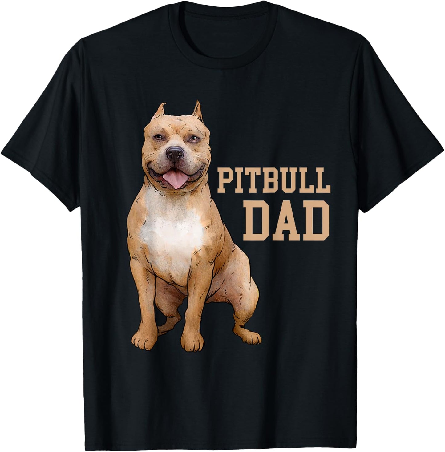 Pitbull Dad Pittie Dog Bully Pit Bull Papa Gift Fathers Day Women Kids T-Shirt - T-Shirt | Black