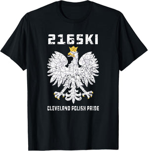 Cleveland Polish Pride 216SKI Dyngus Day Polska T-Shirt - T-Shirt | Black
