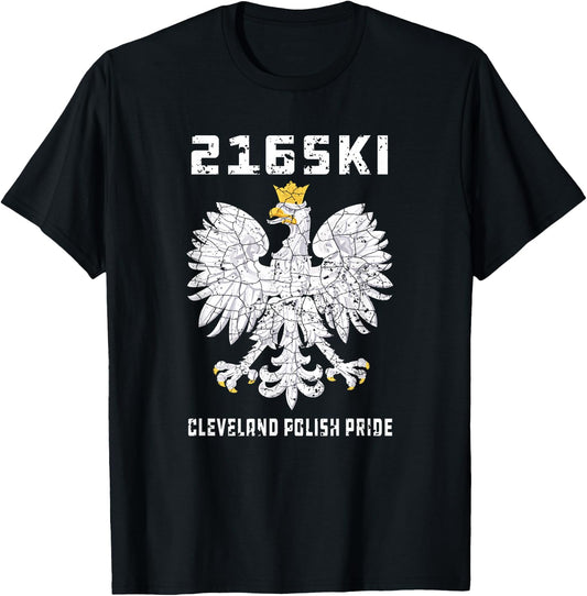 Cleveland Polish Pride 216SKI Dyngus Day Polska T-Shirt - T-Shirt | Black