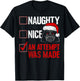 Star Wars Christmas Darth Vader Naughty or Nice Checklist T-Shirt - T-Shirt | Black